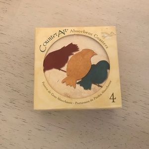 Stoneware Coasters - Birds - Set of 4
